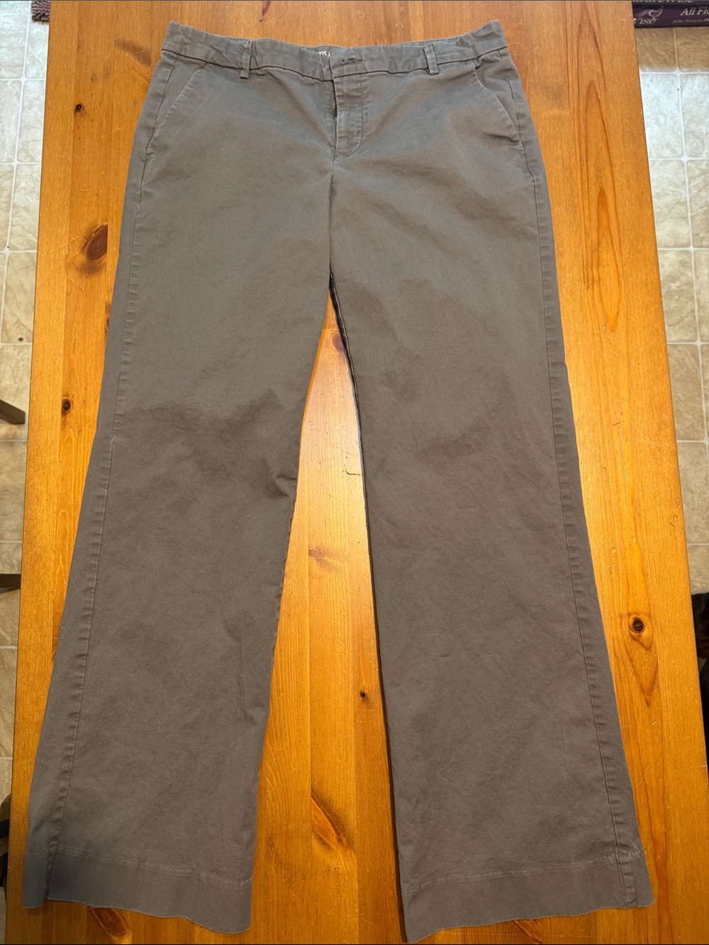 Women’s Gray Straight-Leg Cotton Pants